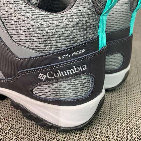 Columbia Womens Size 11W Gray & Teal Mid Waterproof Hiking Boots - Picture 3 of 8
